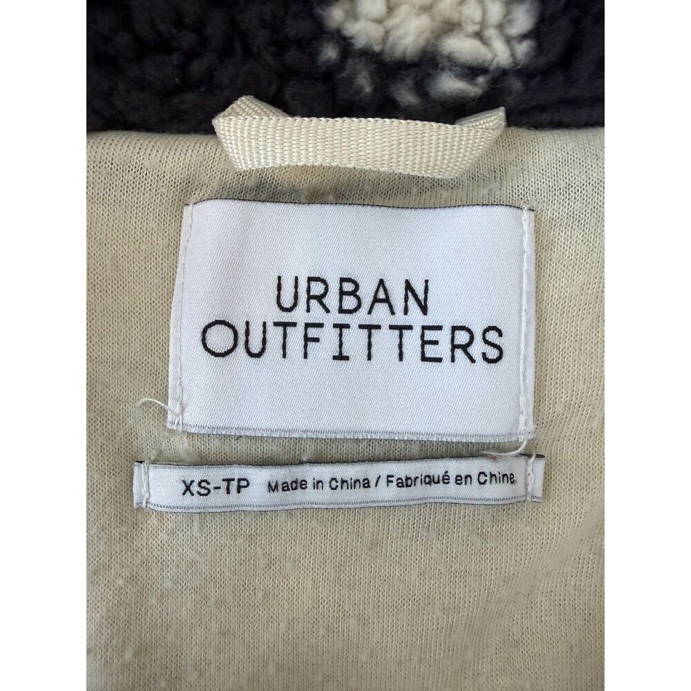 Urban Outfitters Yin Yang Sherpa Fleece Jacket Womens XS Full Zip Cropped - Picture 5 of 12